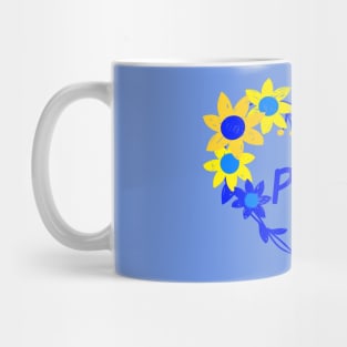 I stand with Ukrainian, sunflowers and heart, peace not war. Mug